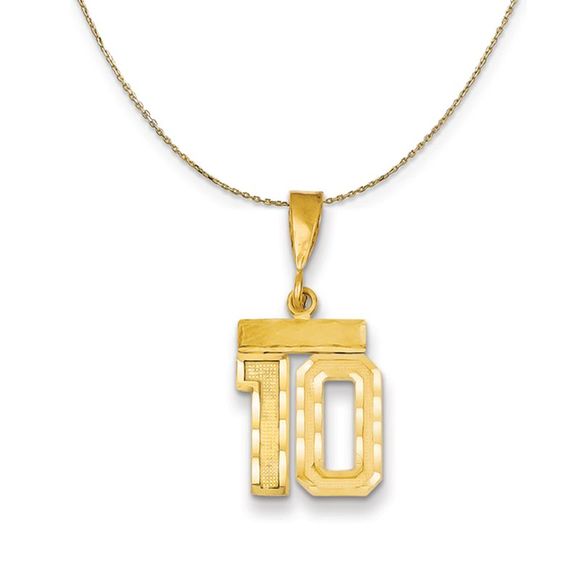 14k Yellow Gold, Varsity, Sm D/C Necklace Number 10 - 22 Inch - Picture 1 of 7